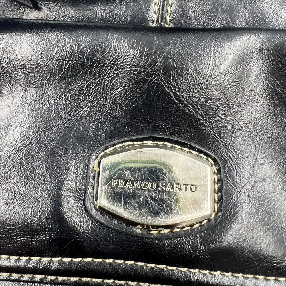 Franco‎ Sarto Classic Black Crossbody Purse Messenger Zippered Handbag Medium